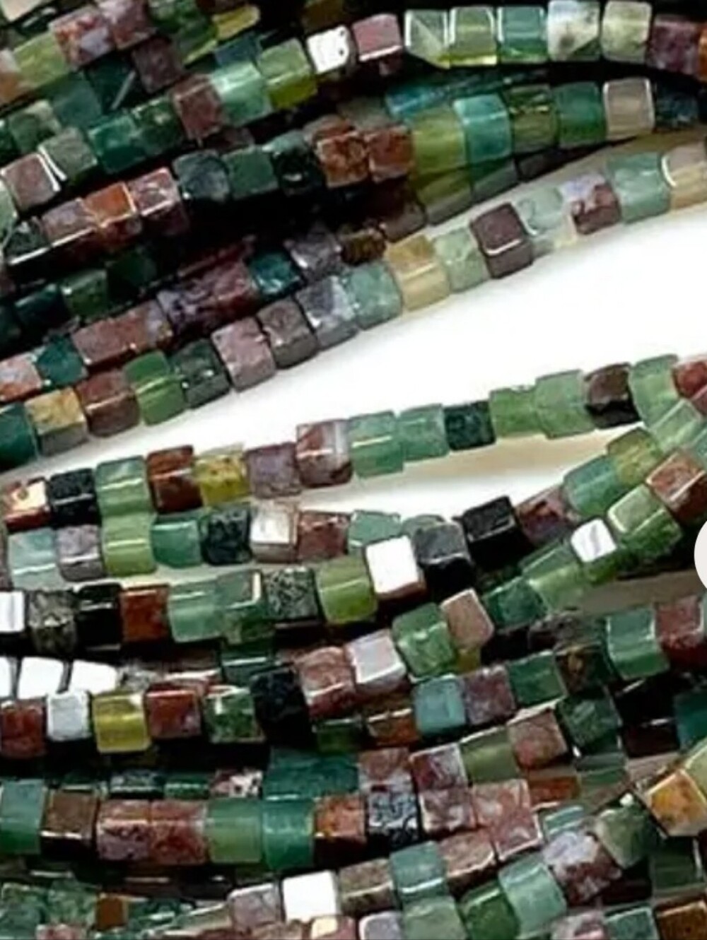Bundle Of 30 Strands Of 16" Long Drilled Square Natural Indian Agate Beads